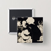 Lucians trange Creatures, illustratie van 'Luc' Vierkante Button 5,1 Cm (Voorkant /achterkant)