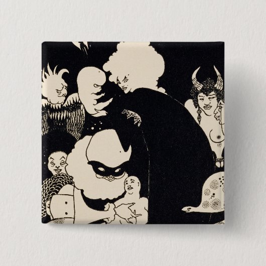 Lucians trange Creatures, illustratie van 'Luc' Vierkante Button 5,1 Cm (Voorkant)