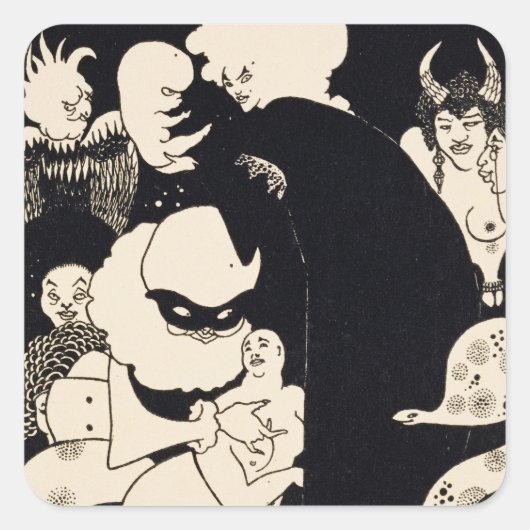 Lucians trange Creatures, illustratie van 'Luc' Vierkante Sticker (Voorkant)