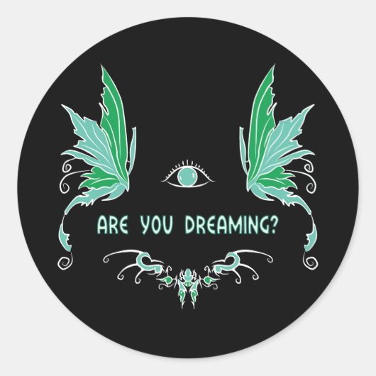 Lucid dreaming reality check sticker. ronde sticker (Voorkant)