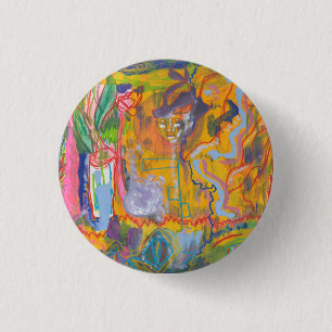 Lucid Dreamweaver Pink Rainbow Abstract schilderen Ronde Button 3,2 Cm