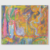 Lucid Dreamweaver Pink Rainbow Abstracte schilderk Cadeaupapier (Vlak)