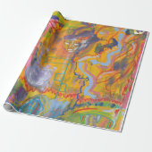 Lucid Dreamweaver Pink Rainbow Abstracte schilderk Cadeaupapier (Uitgerold)