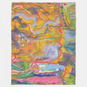 Lucid Dreamweaver Pink Rainbow Abstracte schilderk Fleece Deken (Voorkant)