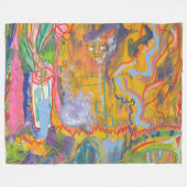 Lucid Dreamweaver Pink Rainbow Abstracte schilderk Fleece Deken (Voorkant (Horizontaal))
