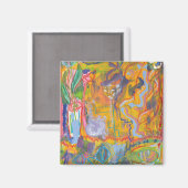 Lucid Dreamweaver Pink Rainbow Abstracte schilderk Magneet (Voorkant / Achterkant)