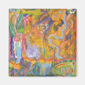 Lucid Dreamweaver Pink Rainbow Abstracte schilderk Magneet (Voorkant)