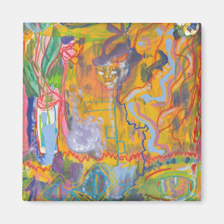 Lucid Dreamweaver Pink Rainbow Abstracte schilderk Magneet