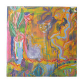 Lucid Dreamweaver Pink Rainbow Abstracte schilderk Tegeltje (Voorkant)