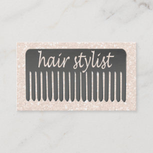 Lucida Handwriting Typography Hair Stylist & Comb Visitekaartje