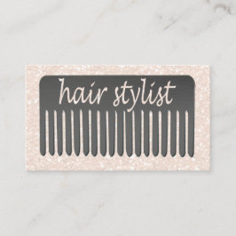 Lucida Handwriting Typography Hair Stylist & Comb Visitekaartje