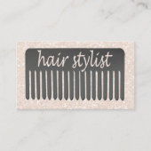 Lucida Handwriting Typography Hair Stylist & Comb Visitekaartje (Voorkant)
