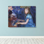 Lucie Leon Piano spelen (door Berthe Morisot) Canvas Afdruk (Insitu (Houten vloer))