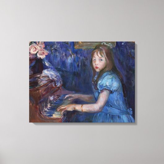 Lucie Leon Piano spelen (door Berthe Morisot) Canvas Afdruk (Voorkant)