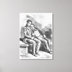 Lucien de Rubempre en David Sechard Canvas Afdruk