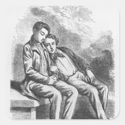 Lucien de Rubempre en David Sechard Vierkante Sticker (Voorkant)