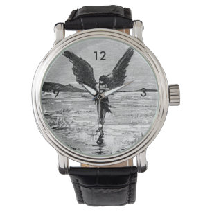 Lucifer als Satan, Duivel of Engel?  Inktkunst Horloge