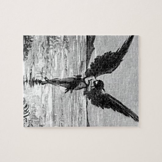 Lucifer als Satan, Duivel of Engel?  Inktkunst Legpuzzel (Horizontaal)