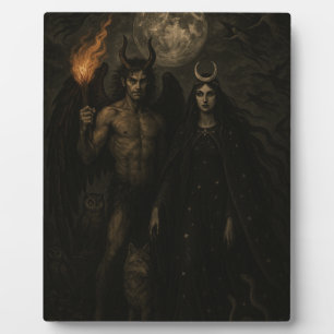 Lucifer en Diana - De nachtelijke illustratie van  Fotoplaat