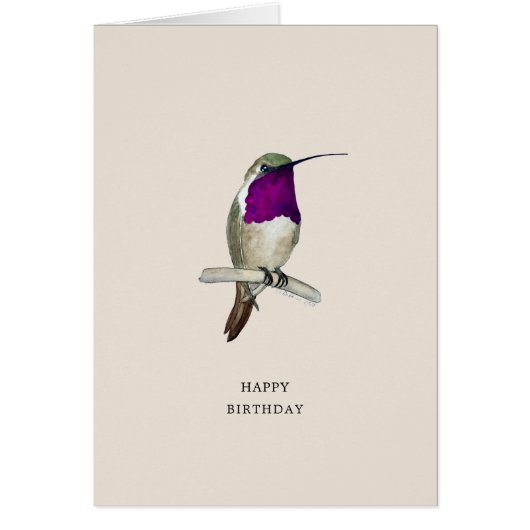Lucifer Hummingbird Happy Birthday Kaart (Voorkant)