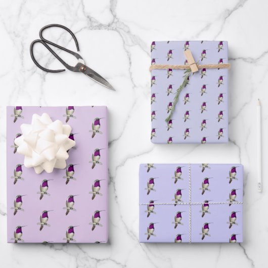 Lucifer Hummingbird Pattern Wrapping Paper Sheets (Voorkant)