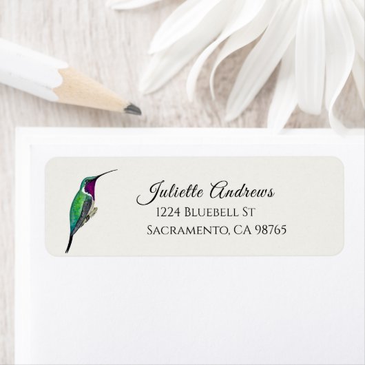 Lucifer Hummingbird Return Address Label (Insitu)