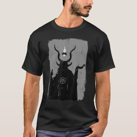 Lucifer Light Bearer Satanic Occult Baphomet Goat T-shirt (Voorkant)