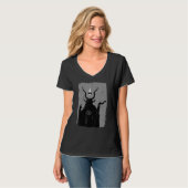 Lucifer Light Bearer Satanic Occult Baphomet Goat  T-shirt (Voorkant volledig)