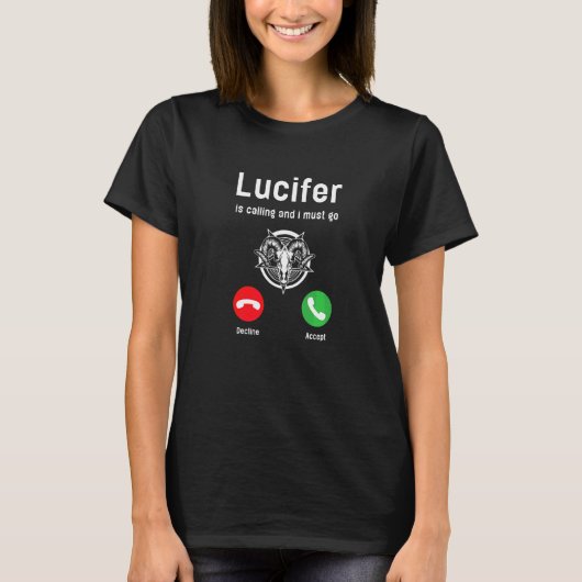 Lucifer noemt satan Calls on Devil Lucifer P T-shirt (Voorkant)