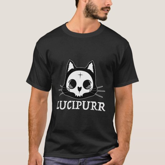Lucifer Occult Satanic Cat Lucipurr Antichrist Bap T-shirt (Voorkant)