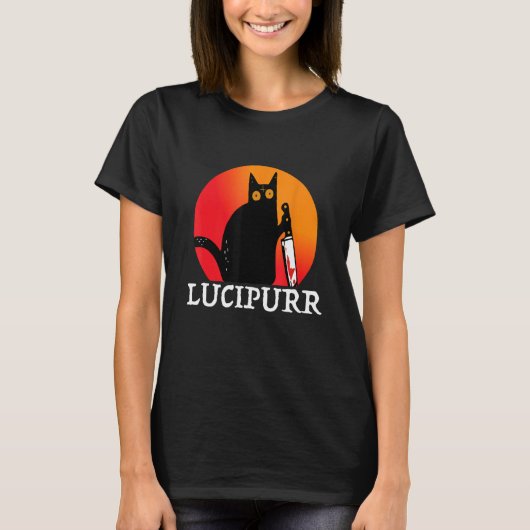 Lucifer Occult Satanic Cat Lucipurr Antichrist Bap T-shirt (Voorkant)