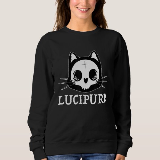 Lucifer Occult Satanic Cat Lucipurr Antichrist Bap Trui (Voorkant)