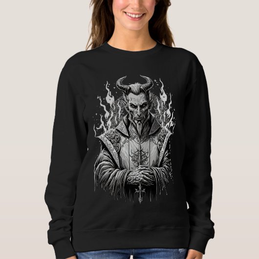 Lucifer Satan Occult Beëlzebub Duivel Trui (Voorkant)