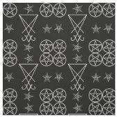 Lucifer Sigil Pentagrams Occult Gothic Fabric Stof (Swatch)