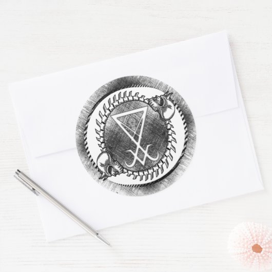 Lucifer sigil ronde sticker (Envelop)