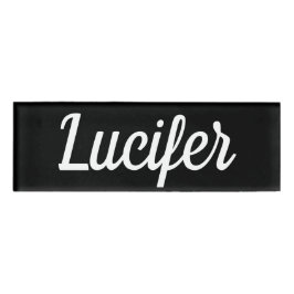 Lucifer Small Rectangular Magnetic Name Badge