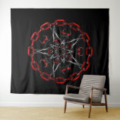 Lucifer Star Gothic Fractal Occult Art Wandkleed (In Situ (horizontaal))