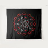 Lucifer Star Gothic Fractal Occult Art Wandkleed (Voorkant (horizontaal))