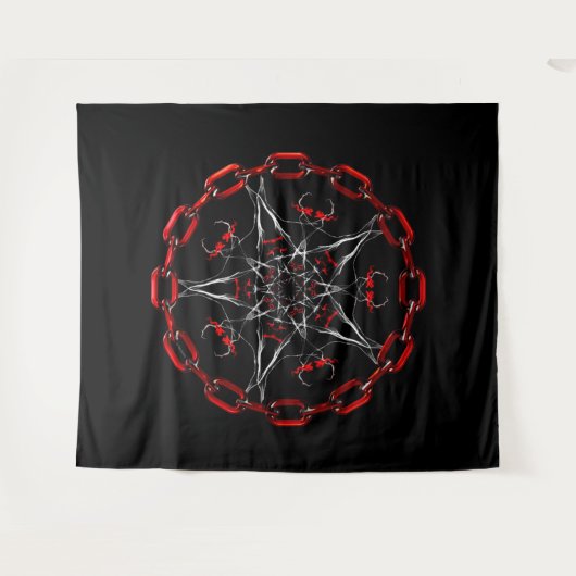 Lucifer Star Gothic Fractal Occult Art Wandkleed (Voorkant (horizontaal))