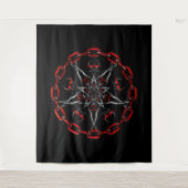 Lucifer Star Gothic Fractal Occult Art Wandkleed (Voorkant)