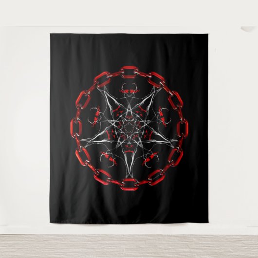 Lucifer Star Gothic Fractal Occult Art Wandkleed (Voorkant)