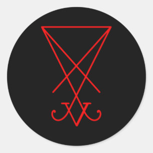 Lucifer Symbool Sigil Luciferian 666 Occult Satani Ronde Sticker