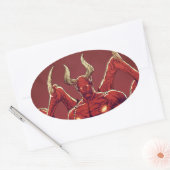 Lucifer the Devil, de Prins van Darkness, Satan Ovale Sticker (Envelop)