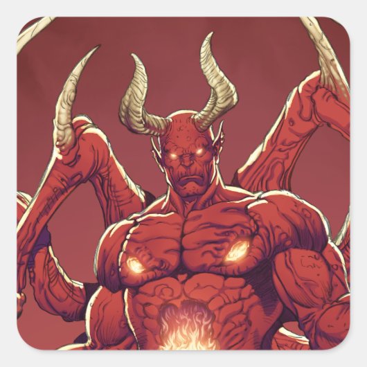 Lucifer the Devil, de Prins van Darkness, Satan Vierkante Sticker (Voorkant)