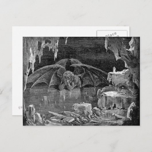 Lucifer  Woodcut Engraving Gothic Art Briefkaart (Voorkant / Achterkant)