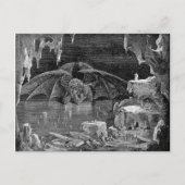 Lucifer  Woodcut Engraving Gothic Art Briefkaart (Voorkant)