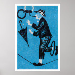 Luciferdoos Muur Kunst Vintage Circus Clown Grafis Poster