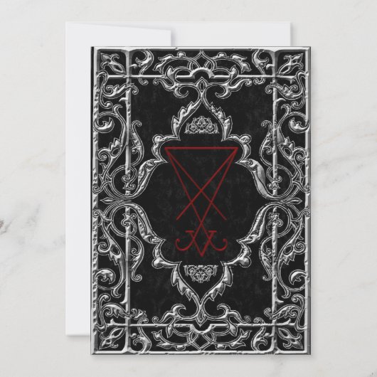  Luciferian Occult Gothic Wedding Invitations Kaart (Achterkant)