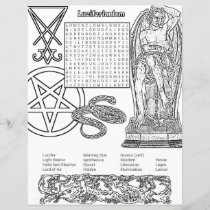 Luciferian Religion Word Search Coloring Paper