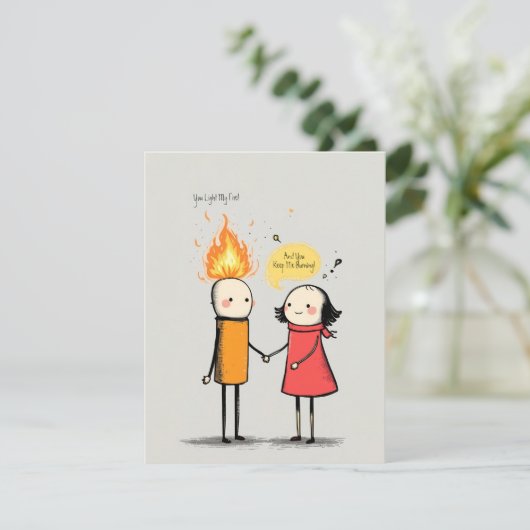 Luciferpaar Feestdagenkaart (Staand voorkant)